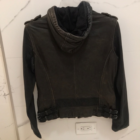 Leather MK Hooded Jacket - Picture 3 of 3